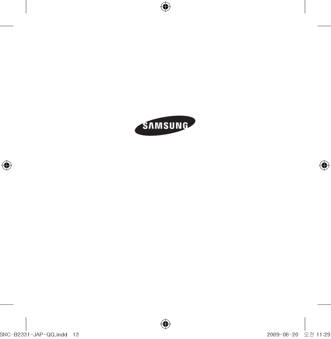 Samsung SNC-B2331-FRA-QG manual SNC-B2331-JAP-QG.indd 2009-08-20 오전 