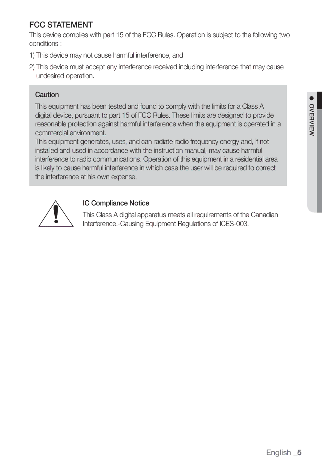 Samsung SNC-B2331P manual FCC Statement 