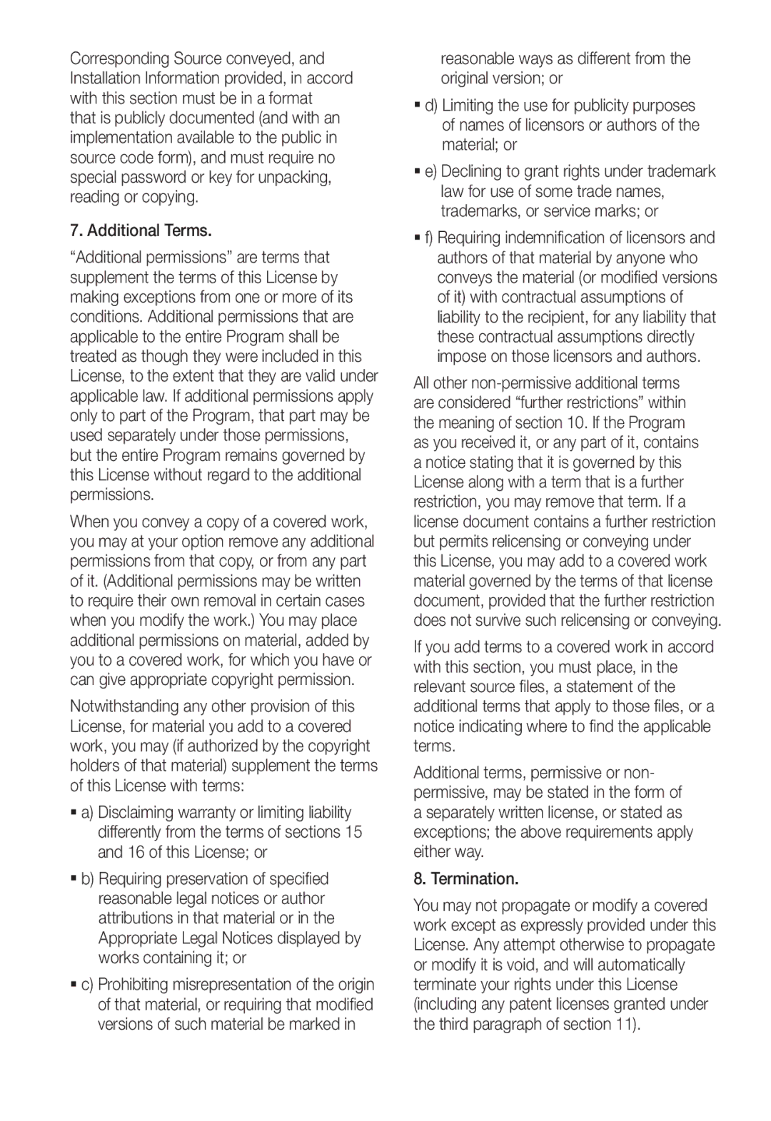 Samsung SNC-B2331P manual Additional Terms 