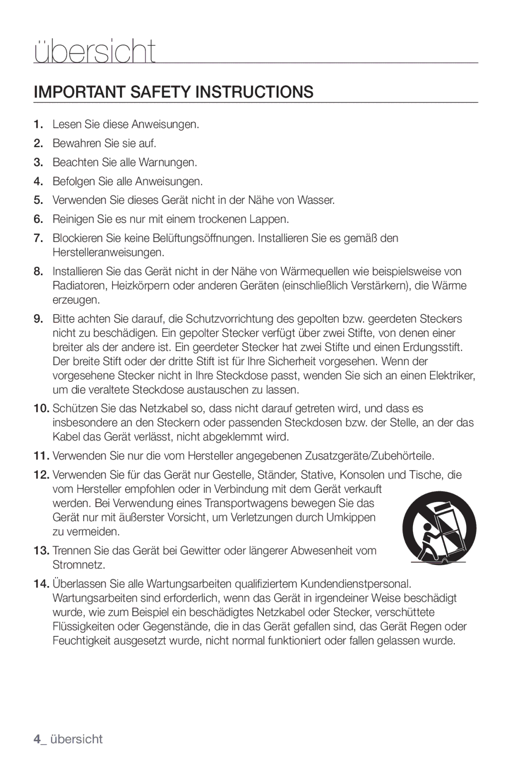 Samsung SNC-B2331P manual Important Safety Instructions 