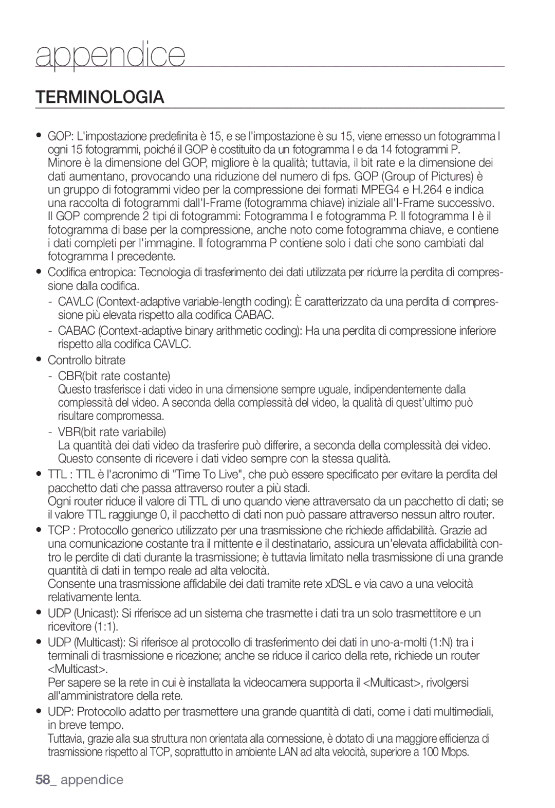 Samsung SNC-B2331P manual Terminologia 