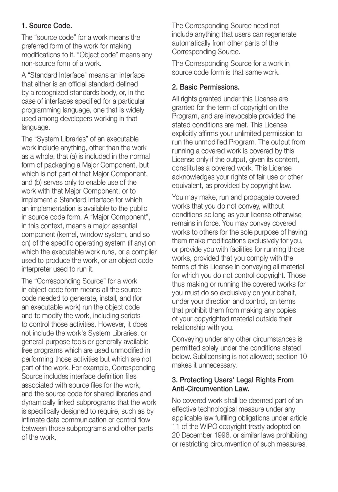 Samsung SNC-B2331P manual Source Code, Basic Permissions, Protecting Users Legal Rights From Anti-Circumvention Law 