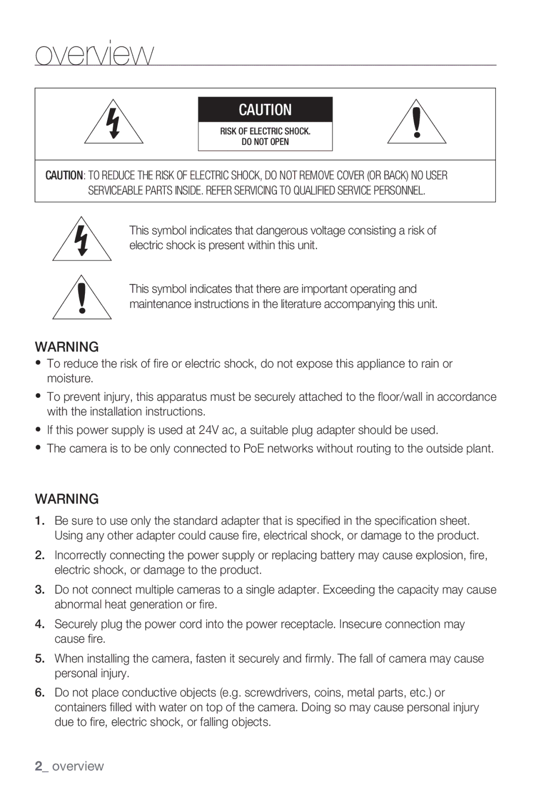 Samsung SNC-B2335P user manual Overview 