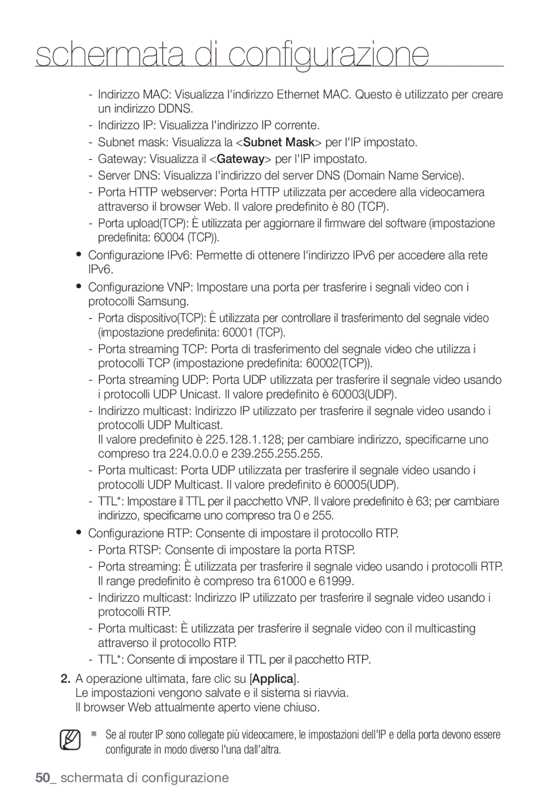 Samsung SNC-B2335P manual Schermata di configurazione 