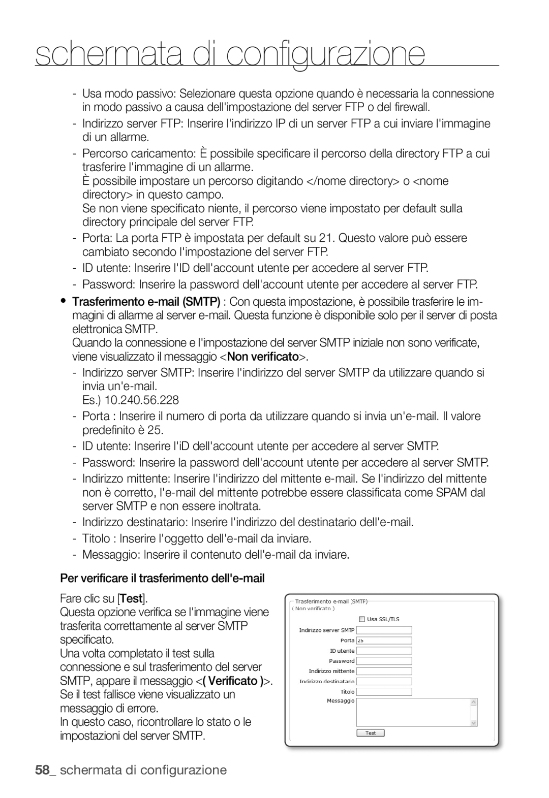 Samsung SNC-B2335P manual Schermata di configurazione 