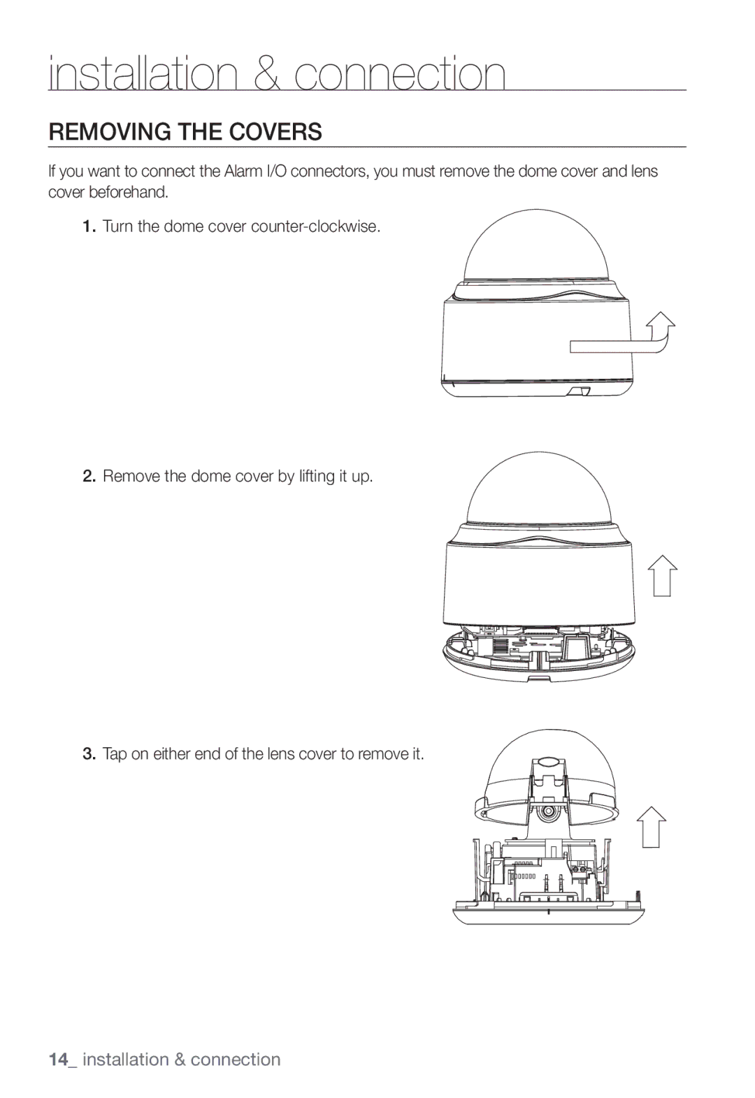 Samsung SNC-B5368P user manual Installation & connection, Removing the Covers 