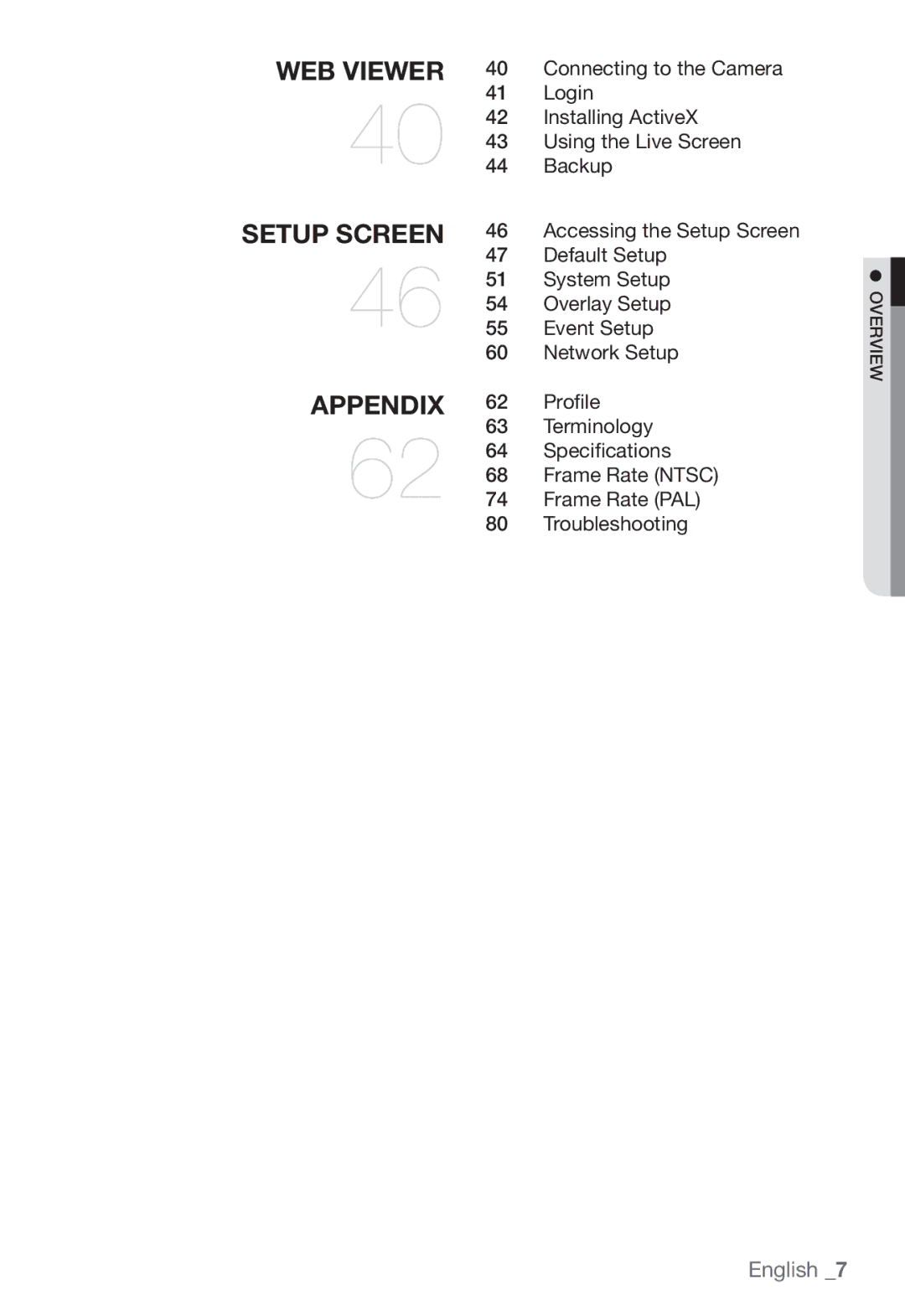 Samsung SNC-B5368P Connecting to the Camera, Login, Installing ActiveX, Using the Live Screen, Backup, Default Setup 