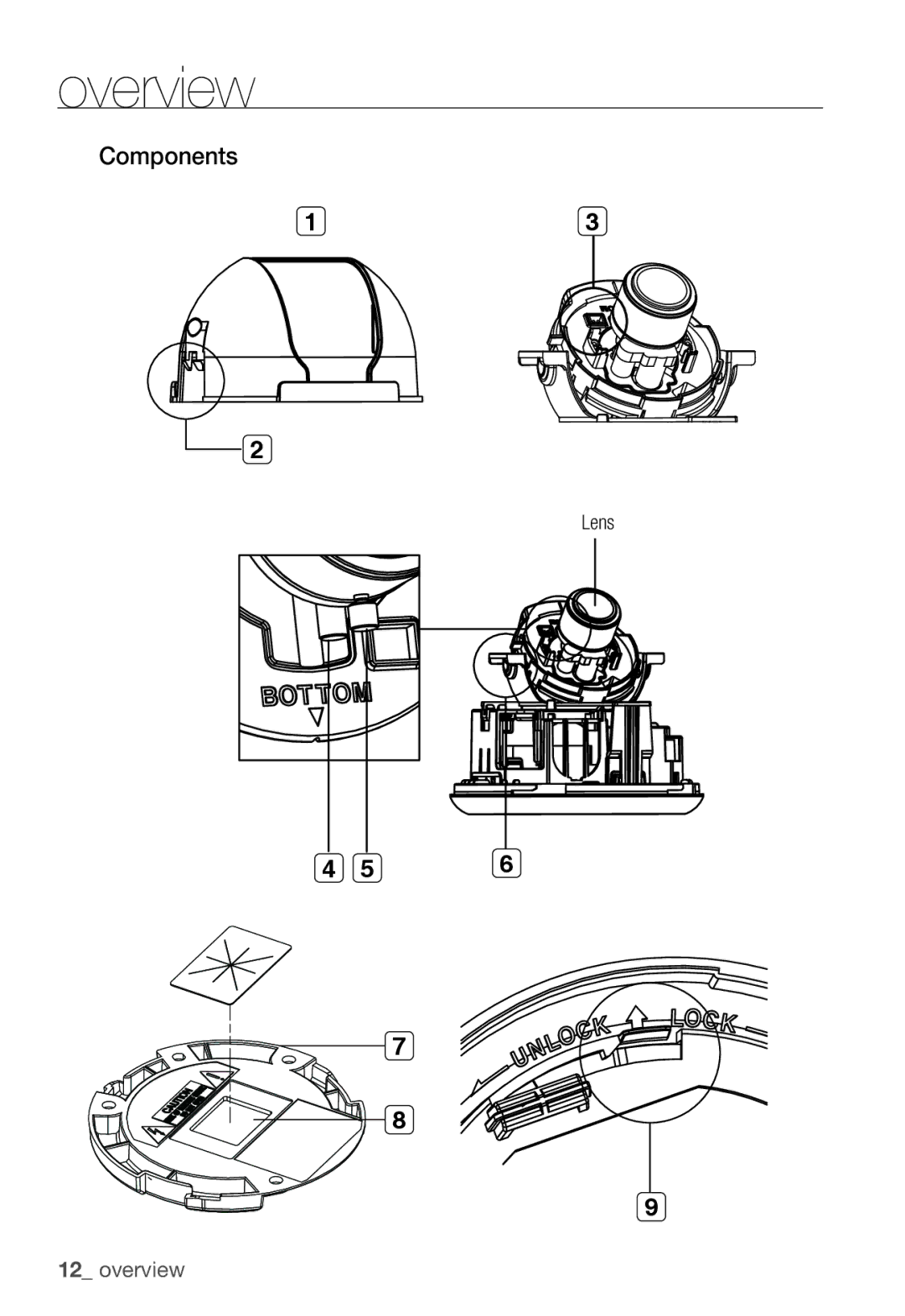 Samsung SNC-B5368P manual Components, Lens 