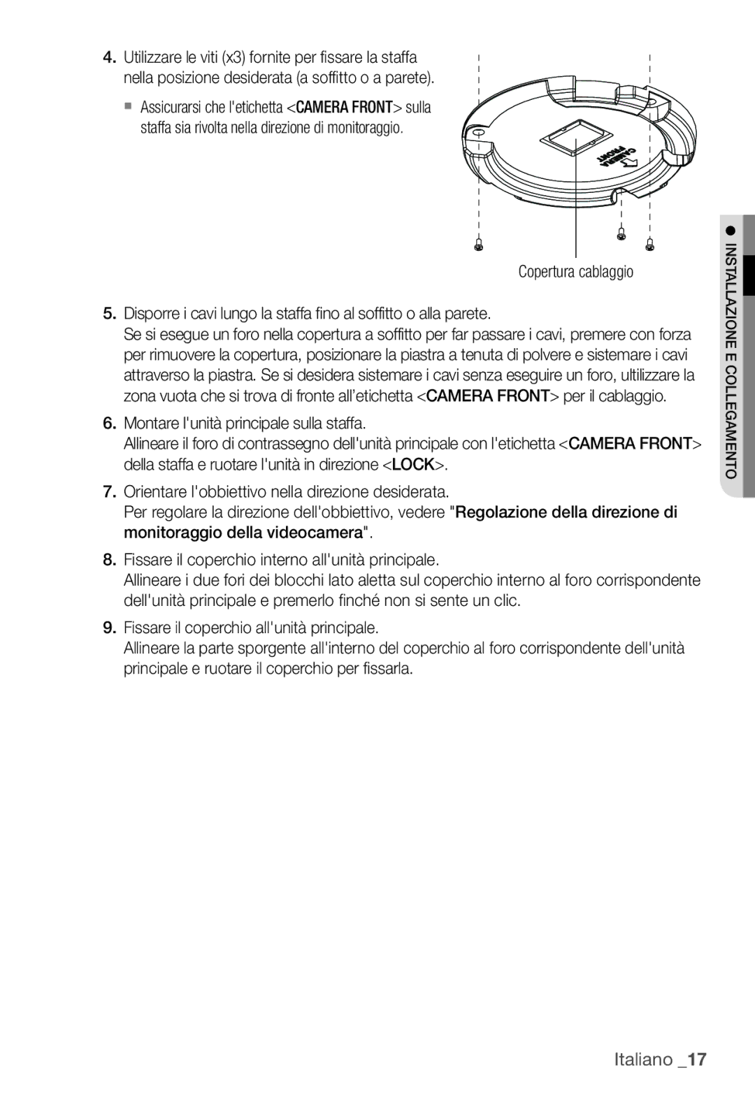 Samsung SNC-B5368P manual Italiano 