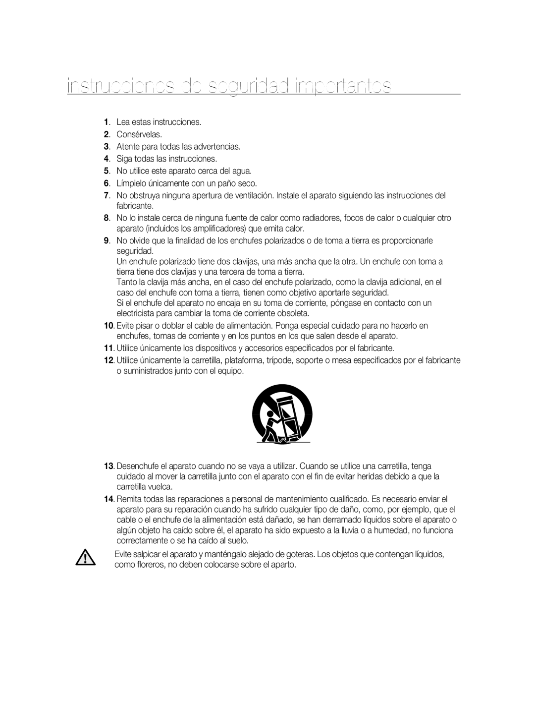 Samsung SNC-B5395P manual Instrucciones de seguridad importantes 