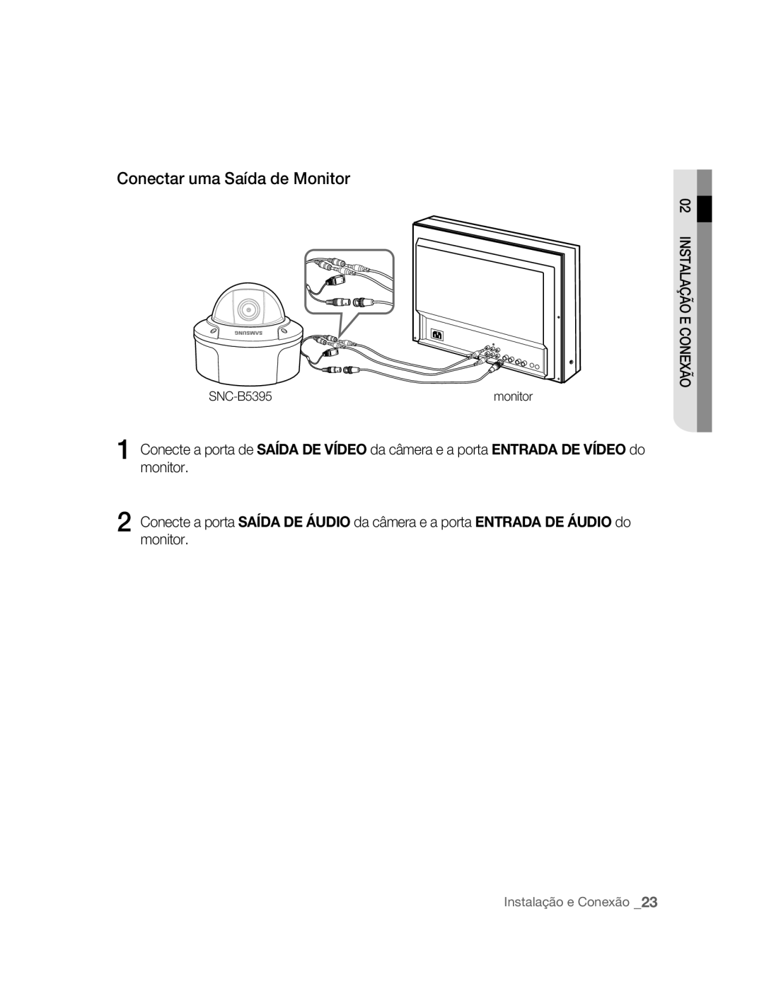 Samsung SNC-B5395P manual Conectar uma Saída de Monitor 