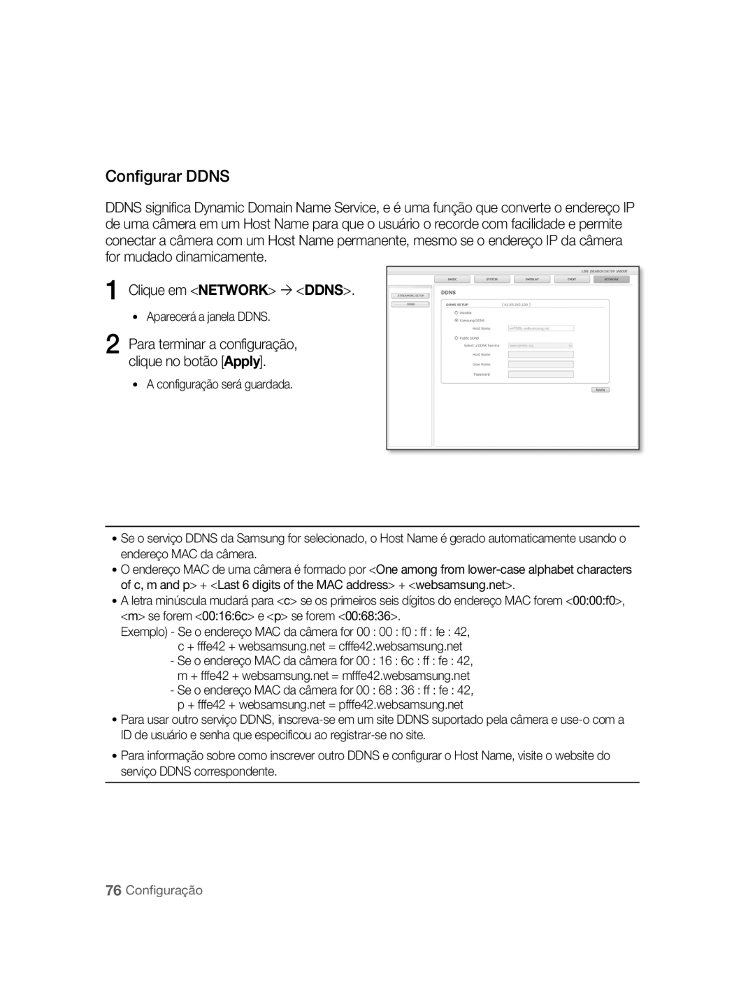 Samsung SNC-B5395P manual Configurar Ddns 