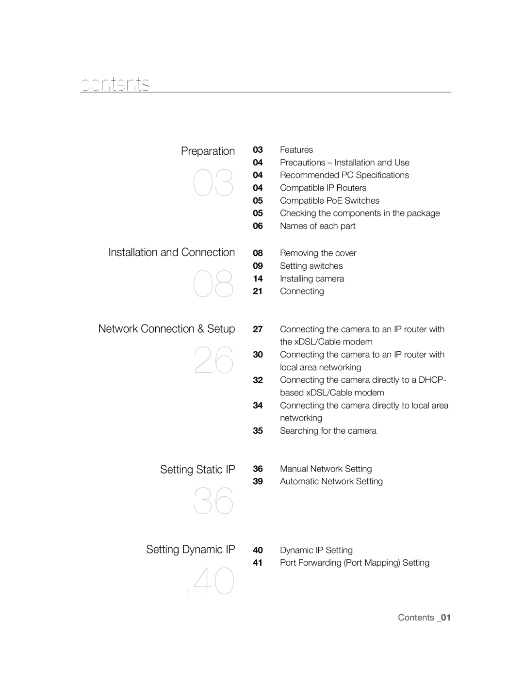 Samsung SNC-B5395P manual Contents 