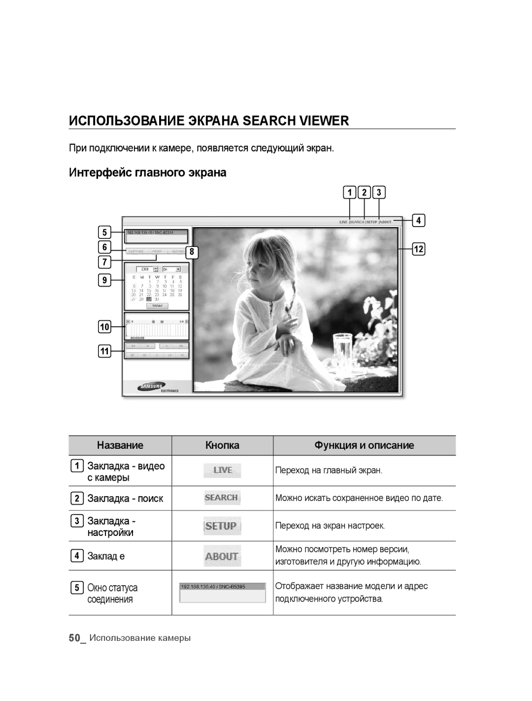 Samsung SNC-B5395P manual Использование Экрана Search Viewer 