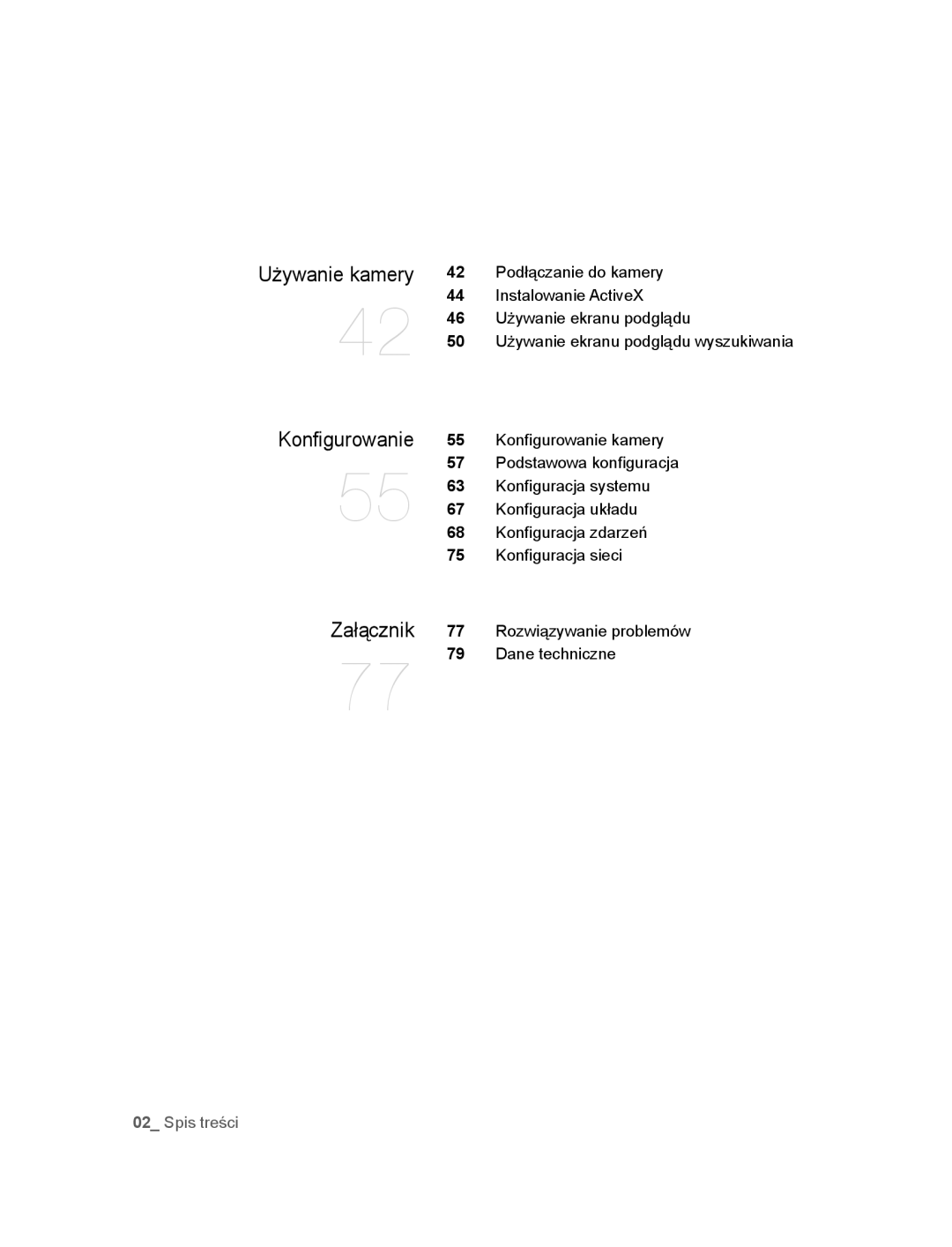 Samsung SNC-B5395P manual Konfigurowanie, Załącznik, Używanie kamery 