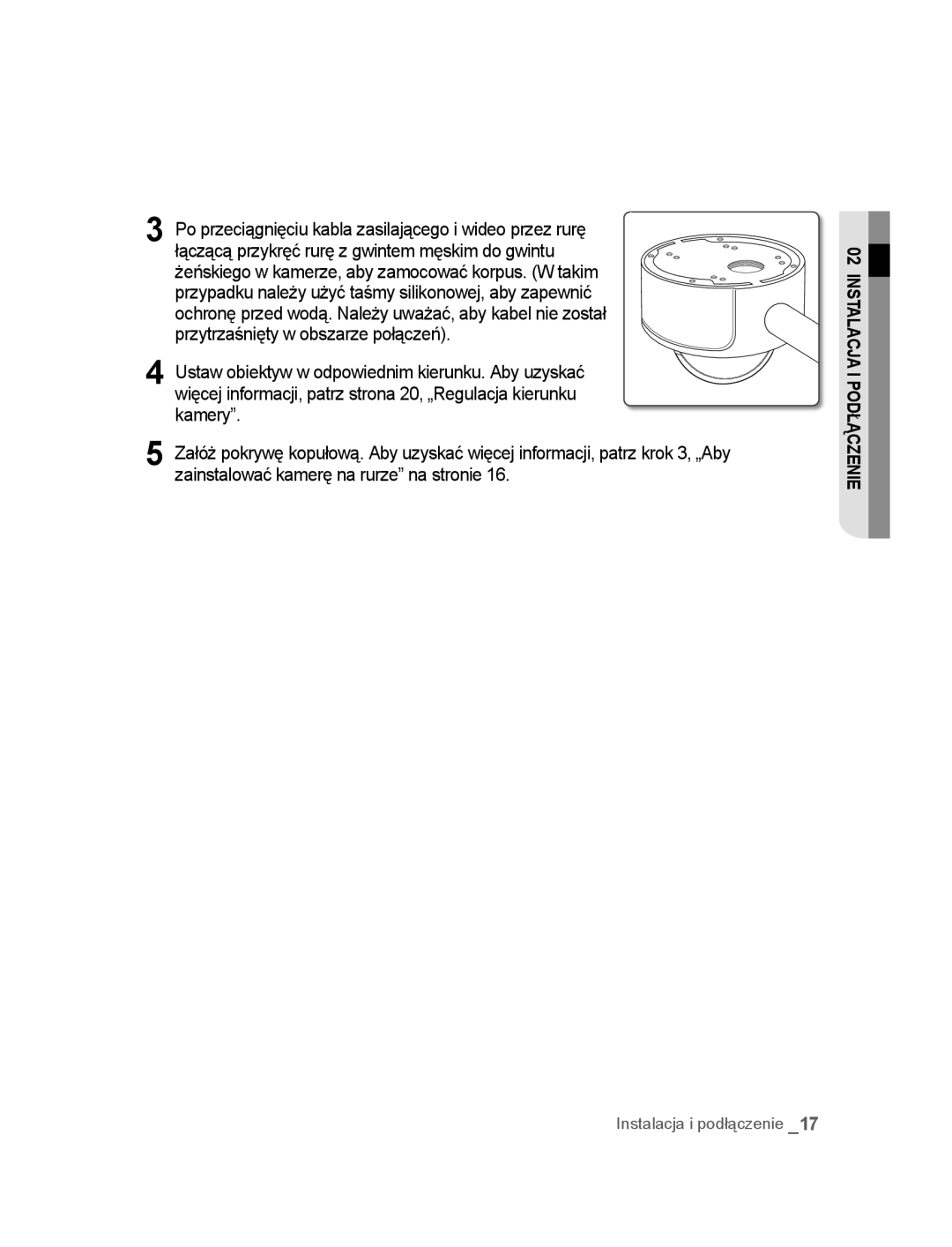 Samsung SNC-B5395P manual Instalacja I POD Czenie 