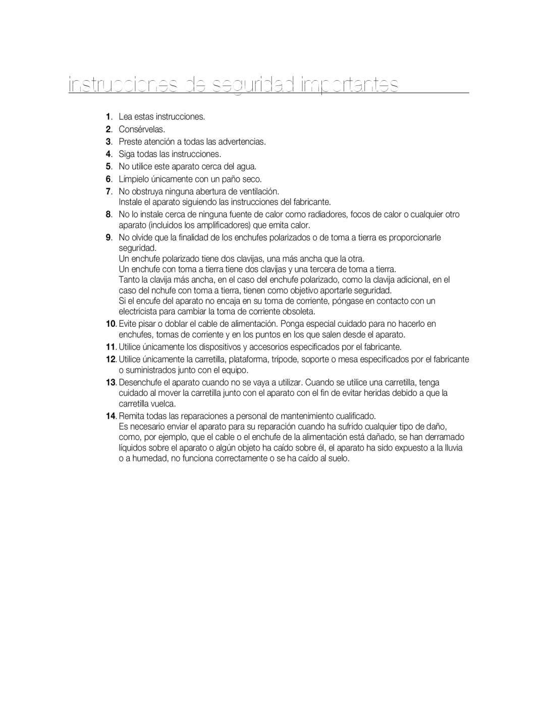 Samsung SNC-B5395P manual Instrucciones de seguridad importantes 