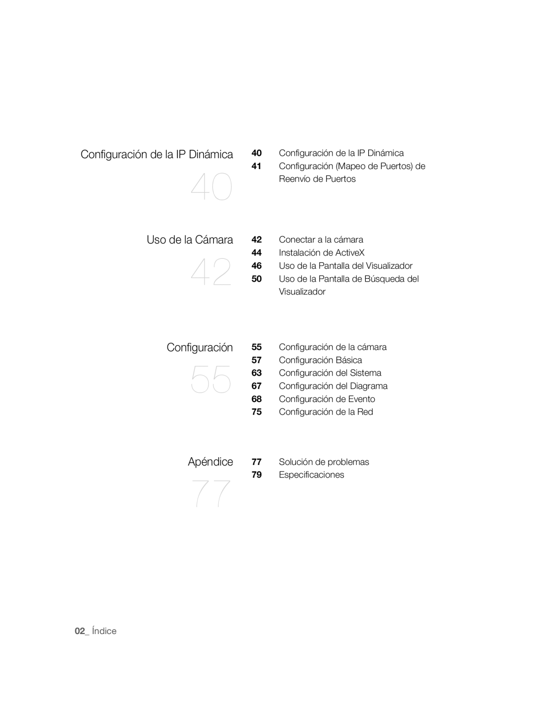 Samsung SNC-B5395P manual Uso de la Cámara, Apéndice, Configuración de la IP Dinámica 