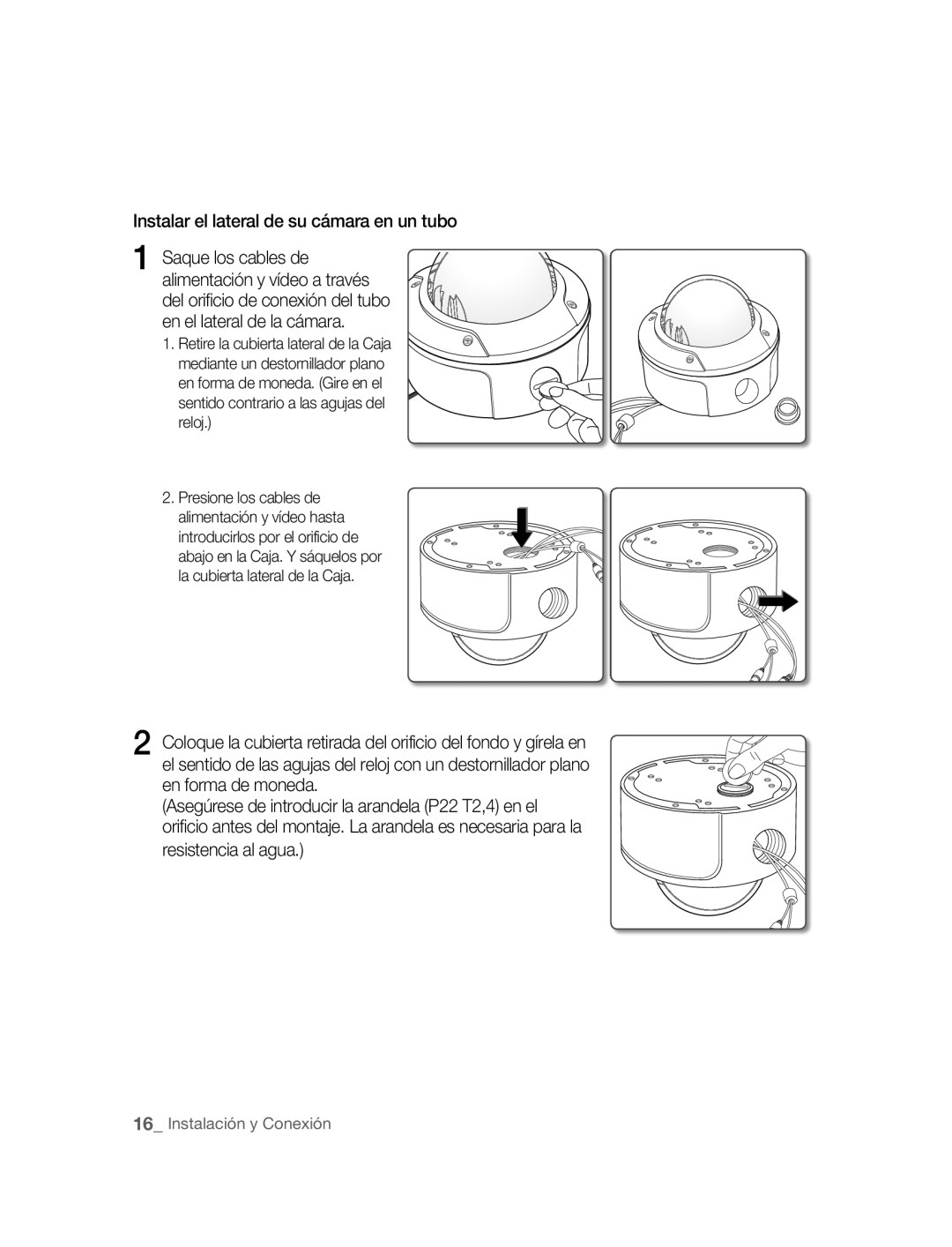 Samsung SNC-B5395P manual Instalar el lateral de su cámara en un tubo 