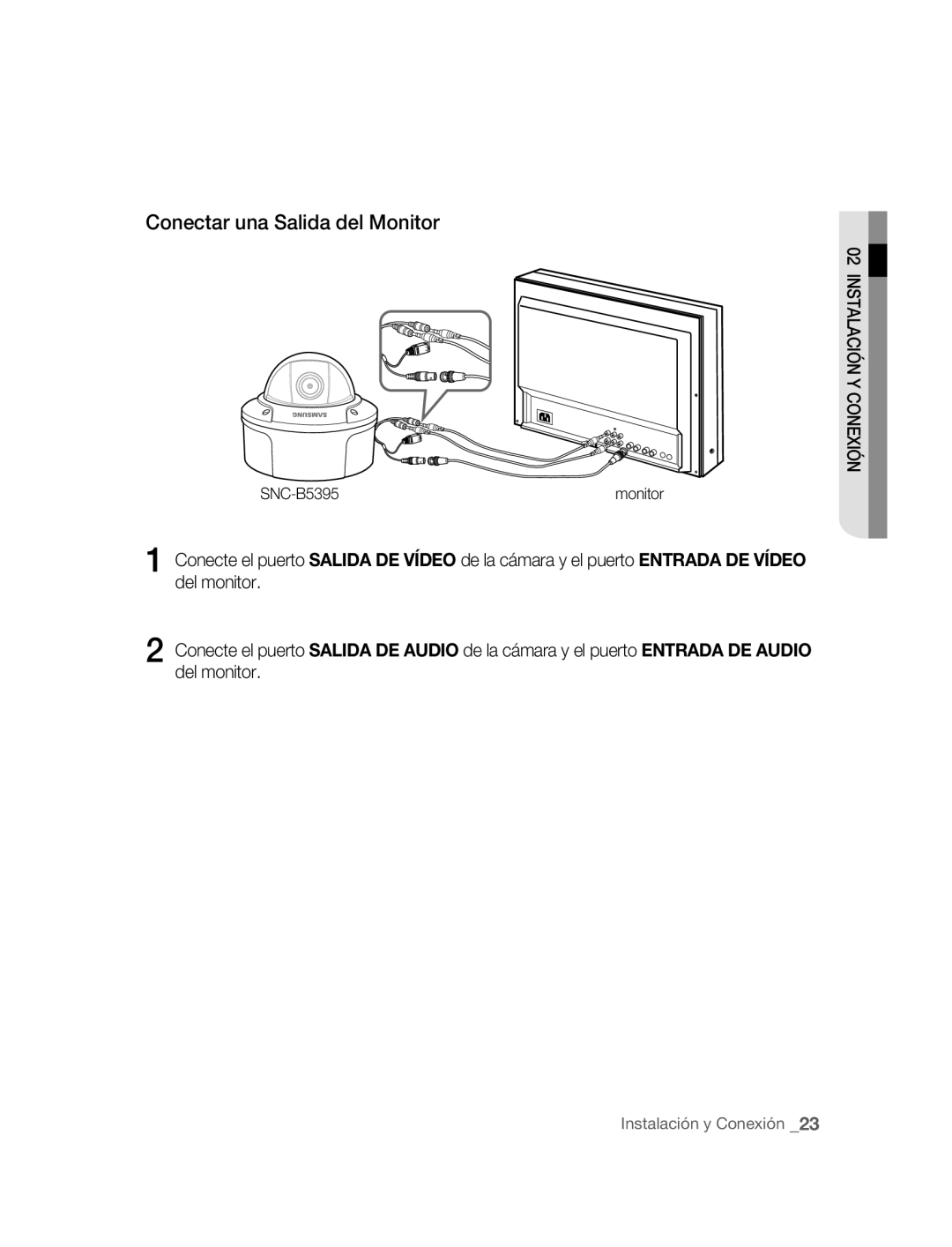 Samsung SNC-B5395P manual Conectar una Salida del Monitor 