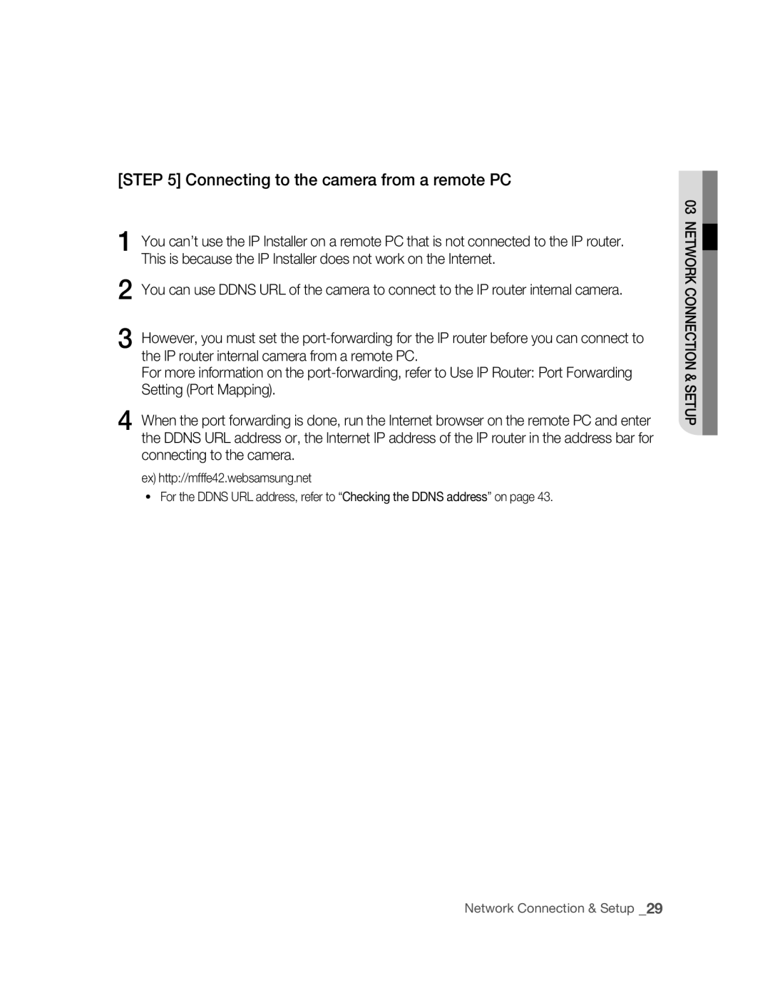 Samsung SNC-B5395P manual Connecting to the camera from a remote PC 