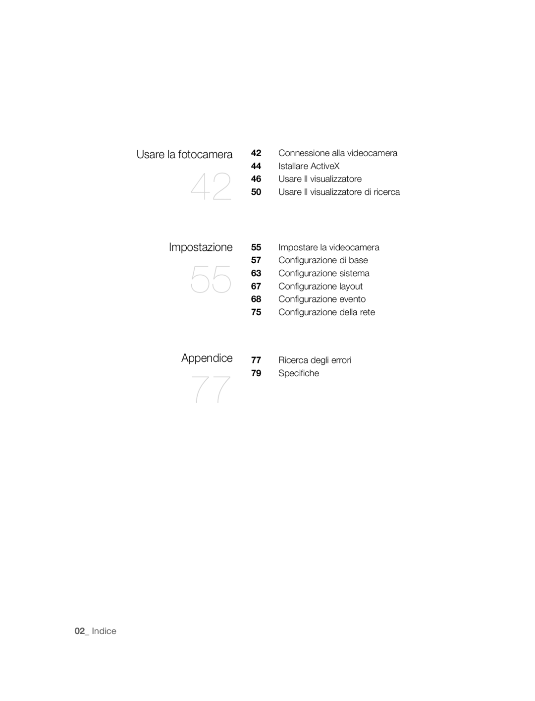 Samsung SNC-B5395P manual Impostazione, Usare la fotocamera 