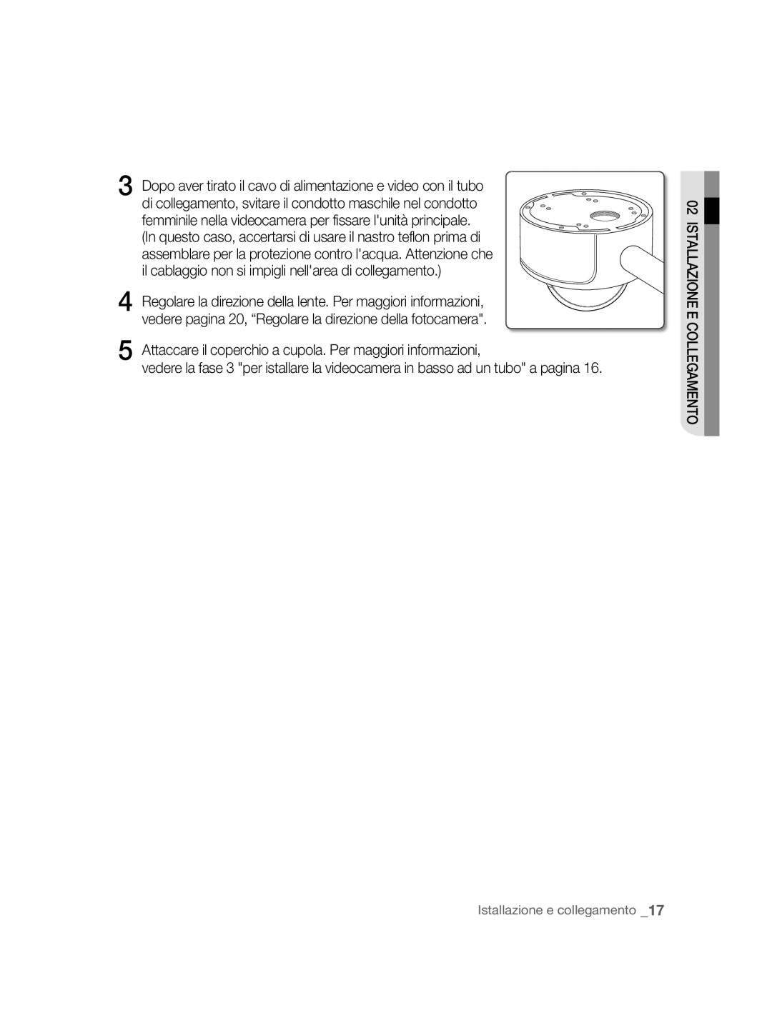 Samsung SNC-B5395P manual Istallazione E Collegamento 