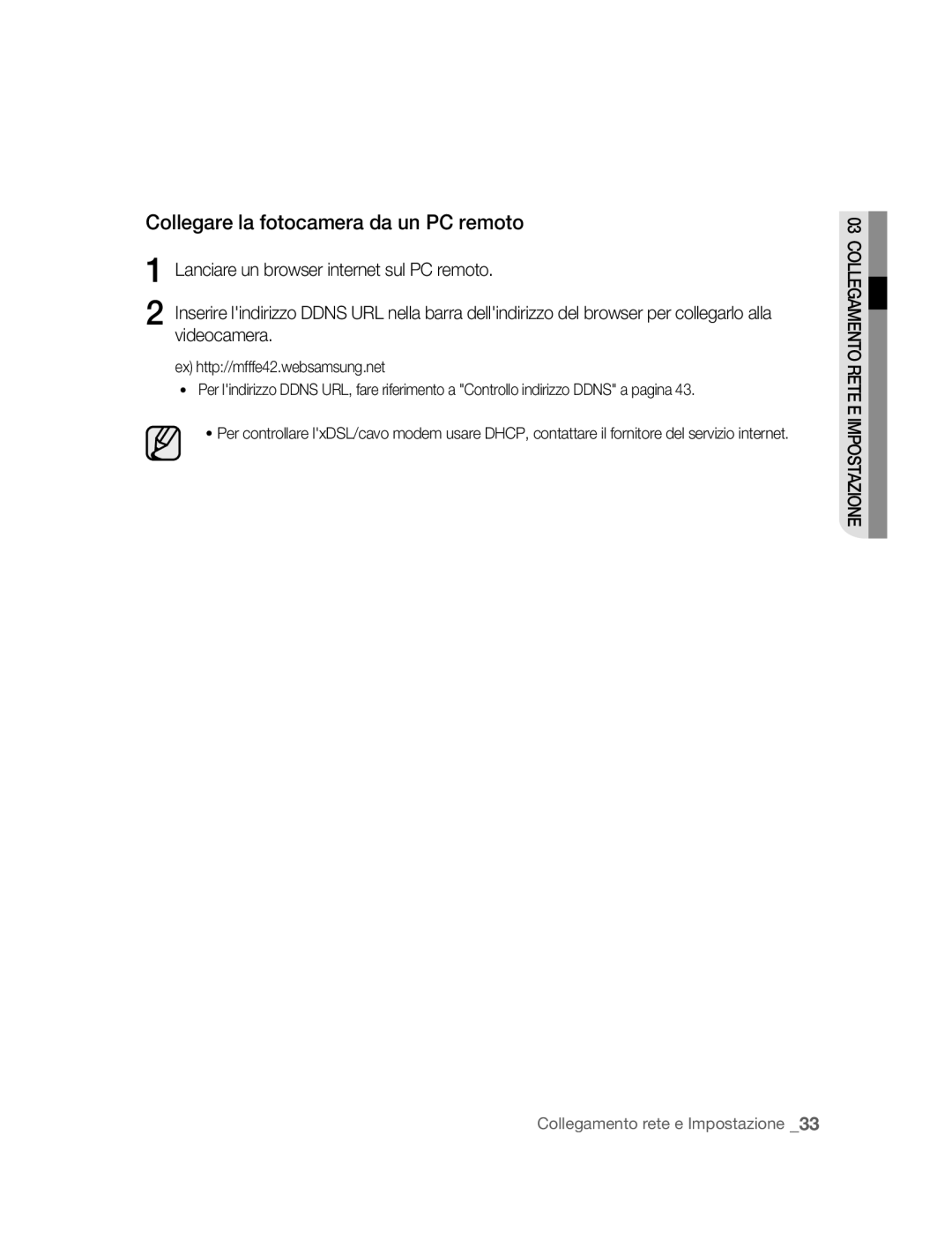 Samsung SNC-B5395P manual Collegare la fotocamera da un PC remoto 