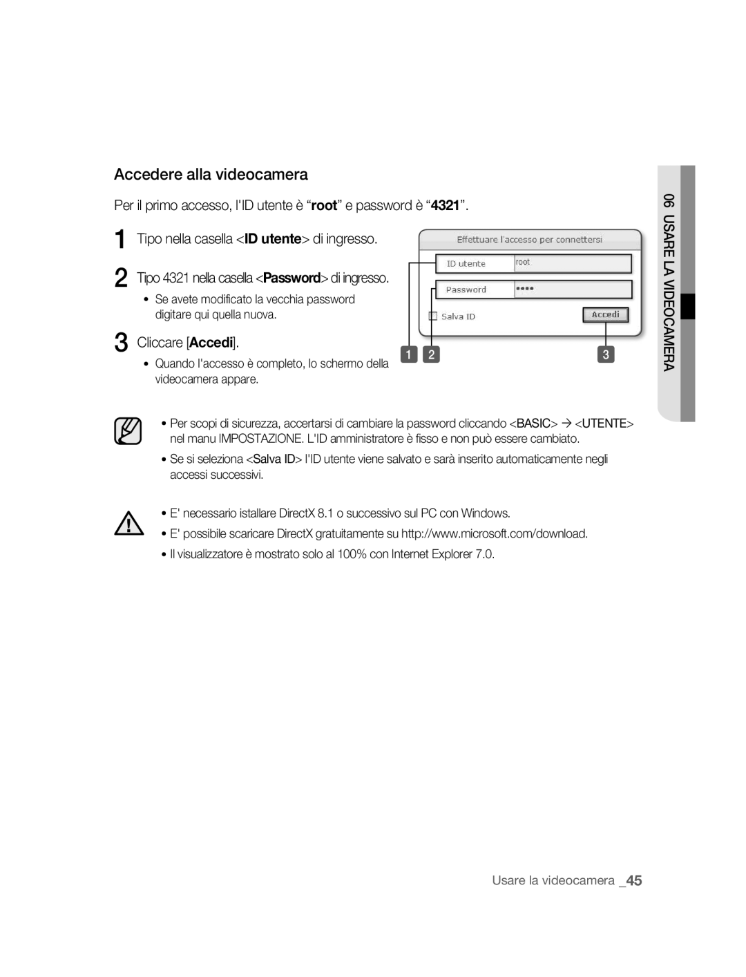 Samsung SNC-B5395P manual Accedere alla videocamera, Cliccare Accedi, Videocamera appare 