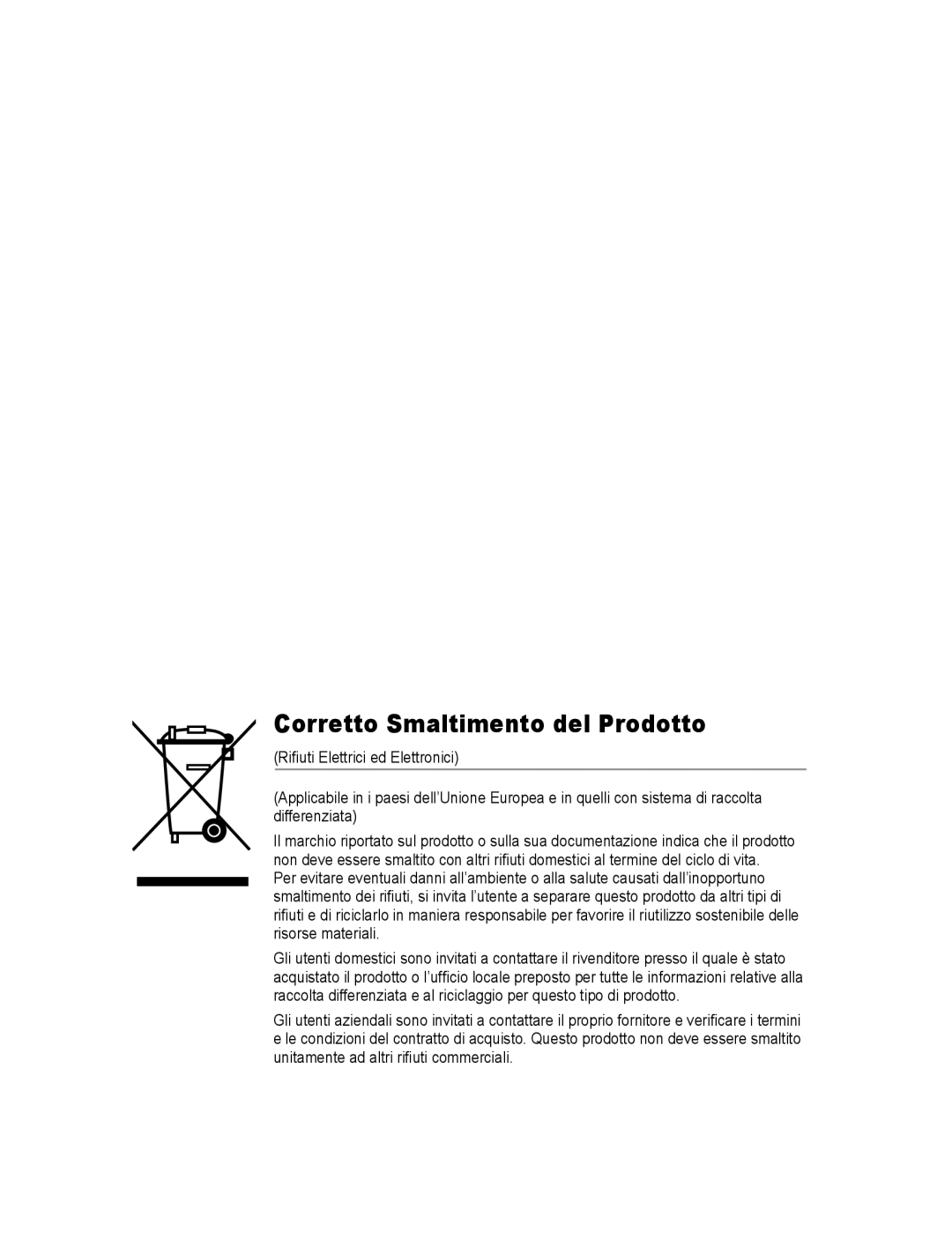 Samsung SNC-B5395P manual Corretto Smaltimento del Prodotto 