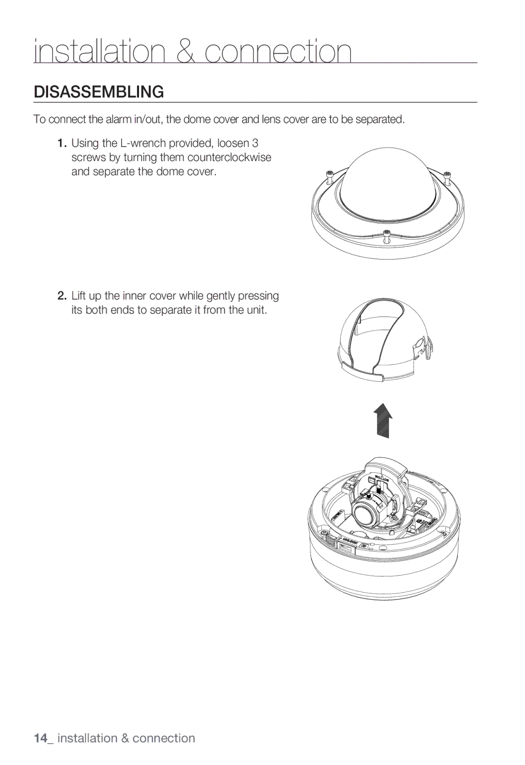 Samsung SNC-B5399P manual Installation & connection, Disassembling 