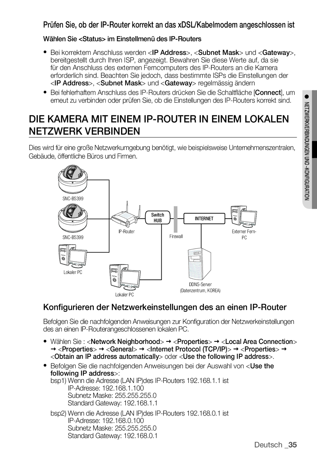 Samsung SNC-B5399P manual HUB Internet 