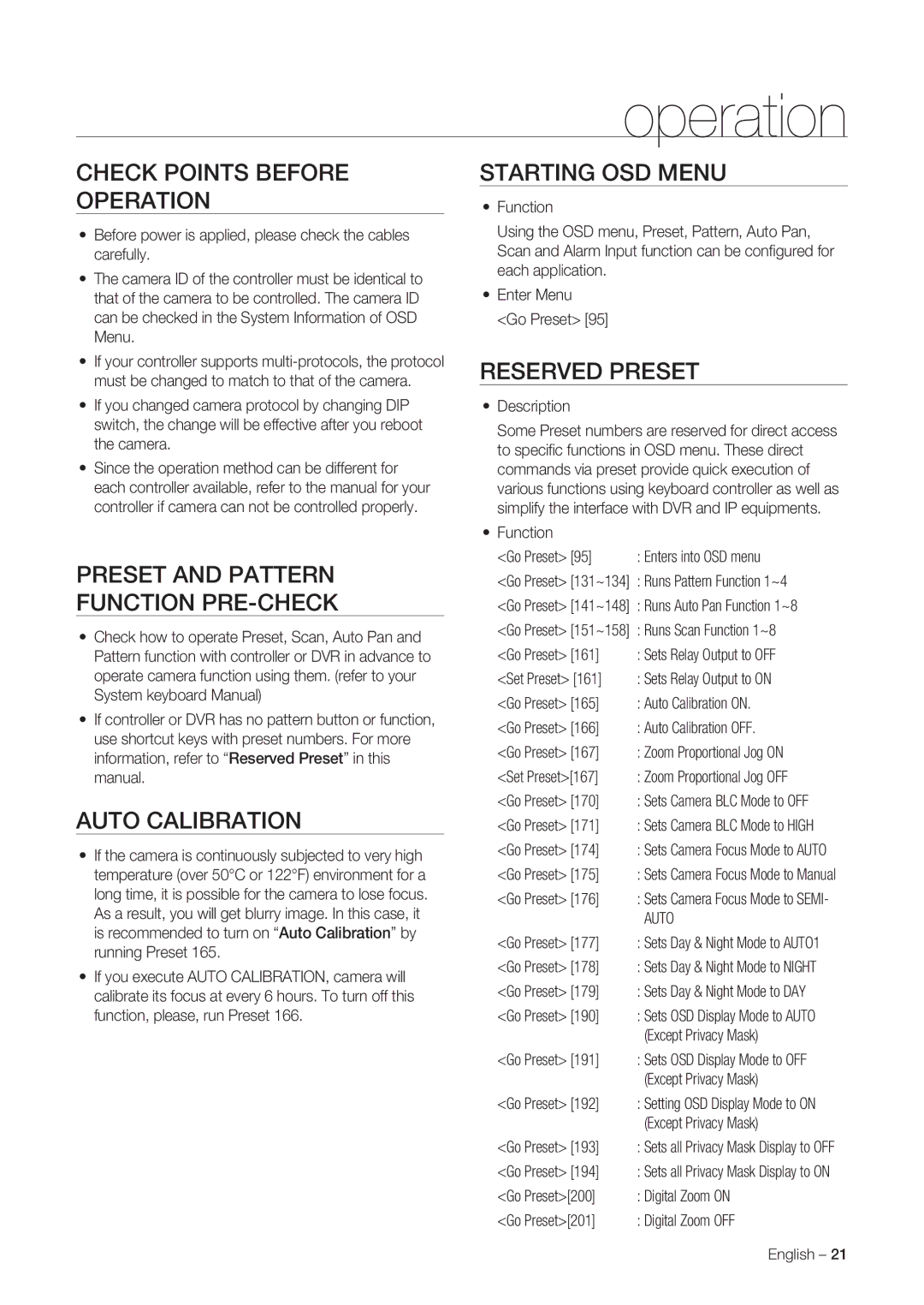 Samsung SNC-C7225P, SNC-C6225P manual Operation 