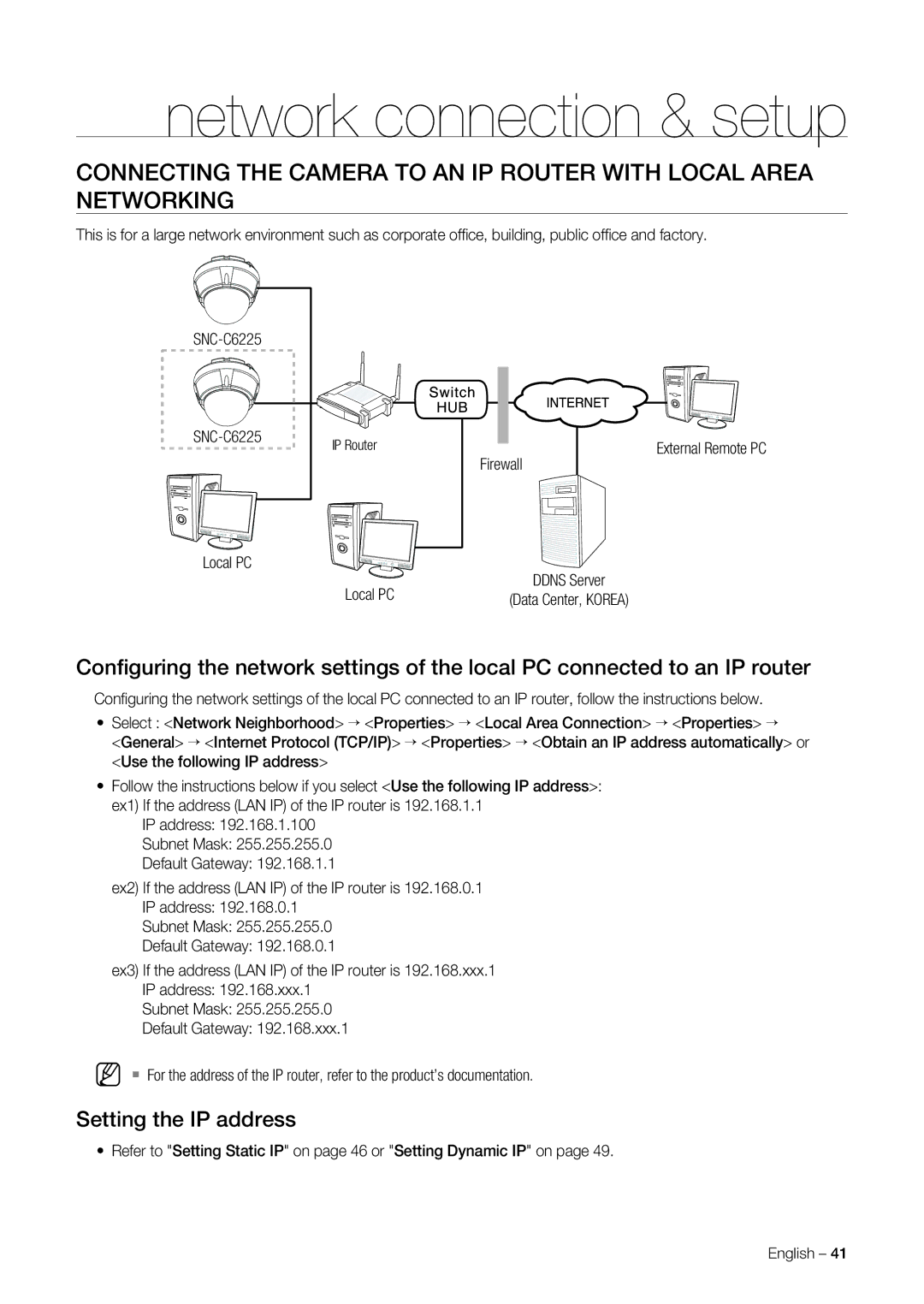 Samsung SNC-C7225P, SNC-C6225P manual IP Router 