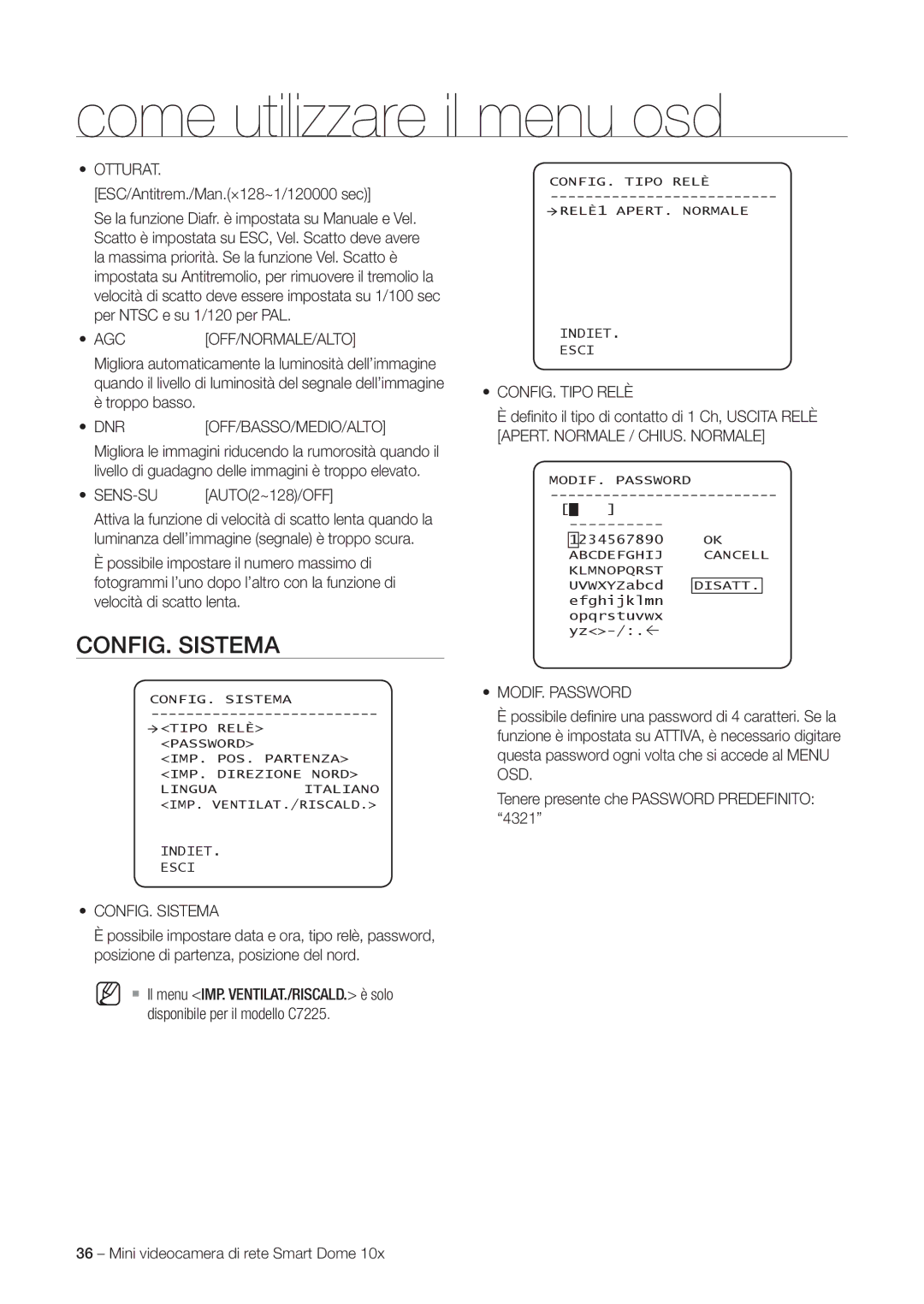 Samsung SNC-C6225P, SNC-C7225P manual CONFIG. Sistema 