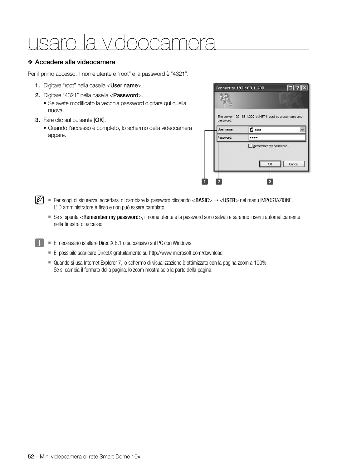 Samsung SNC-C6225P, SNC-C7225P manual Accedere alla videocamera 