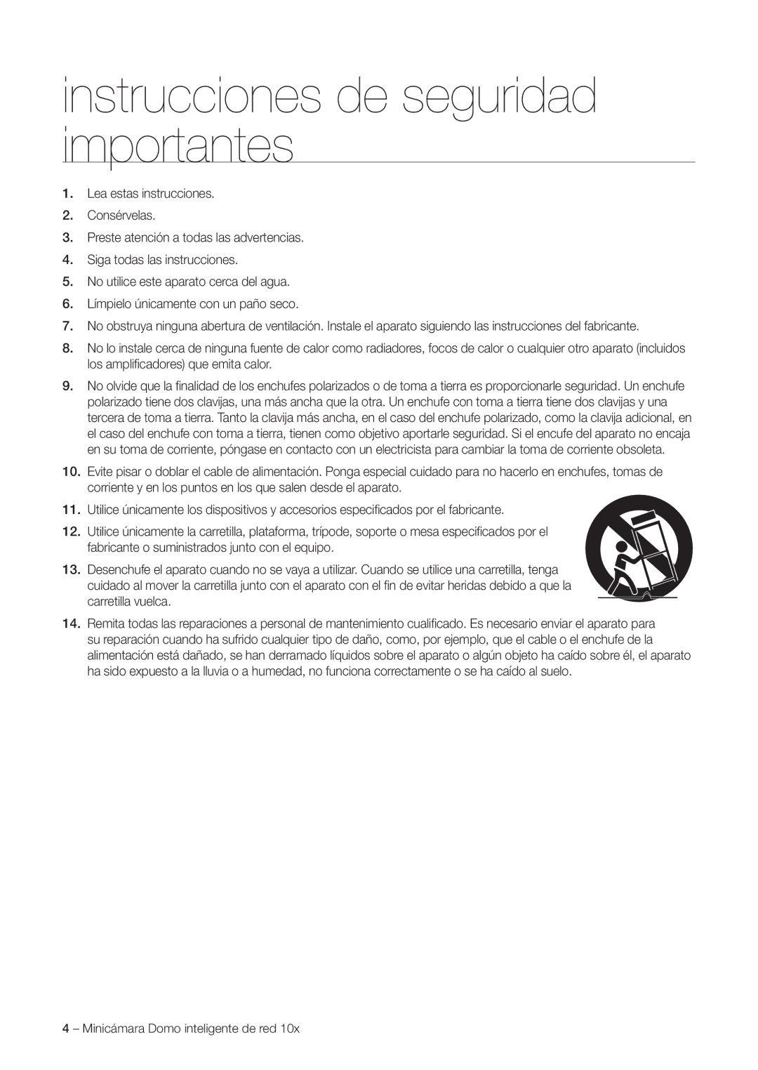 Samsung SNC-C6225P, SNC-C7225P manual Instrucciones de seguridad importantes 