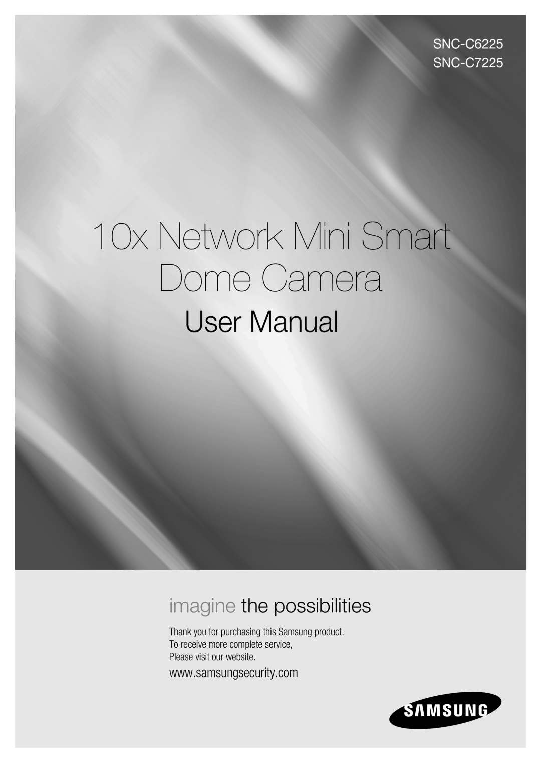 Samsung SNC-C6225, SNC-C7225 user manual 10x Network Mini Smart Dome Camera 
