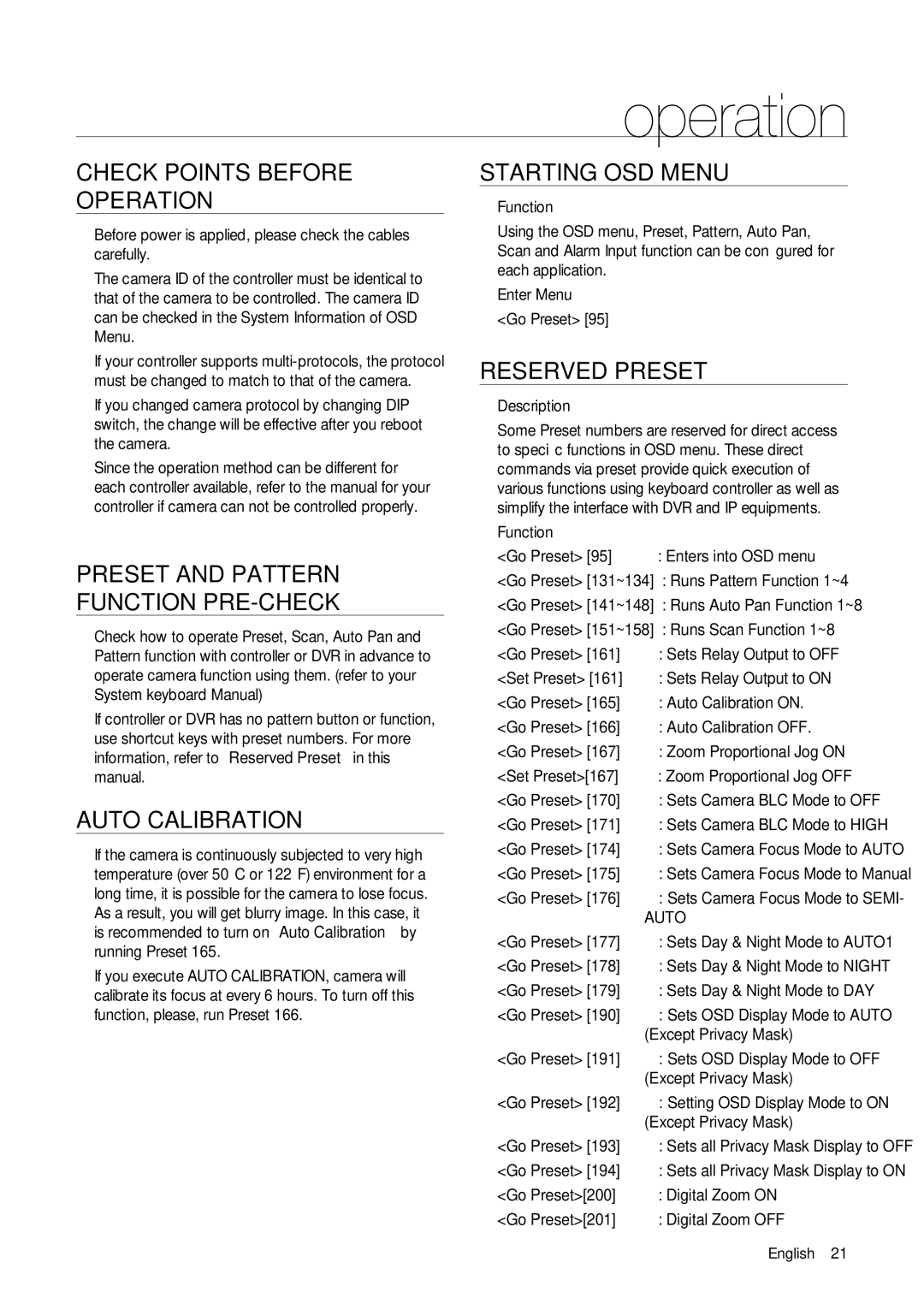 Samsung SNC-C6225, SNC-C7225 user manual Operation 