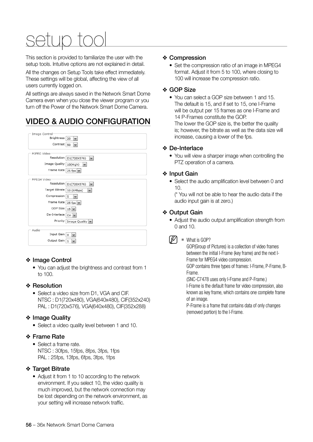 Samsung SNC-C7478 user manual Video & Audio Configuration 