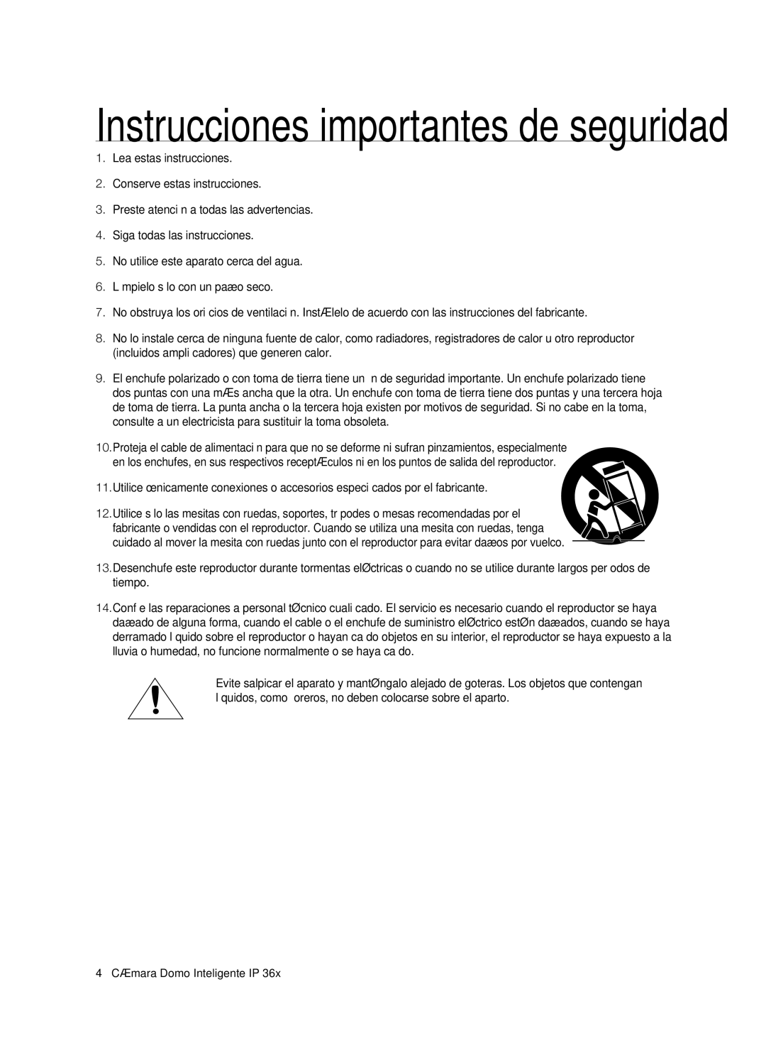 Samsung SNC-C7478P manual Instrucciones importantes de seguridad 