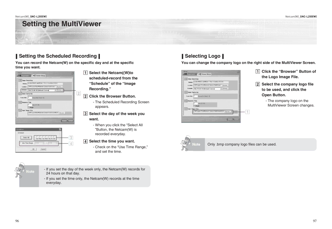 Samsung SNC-L200P manual Setting the Scheduled Recording 