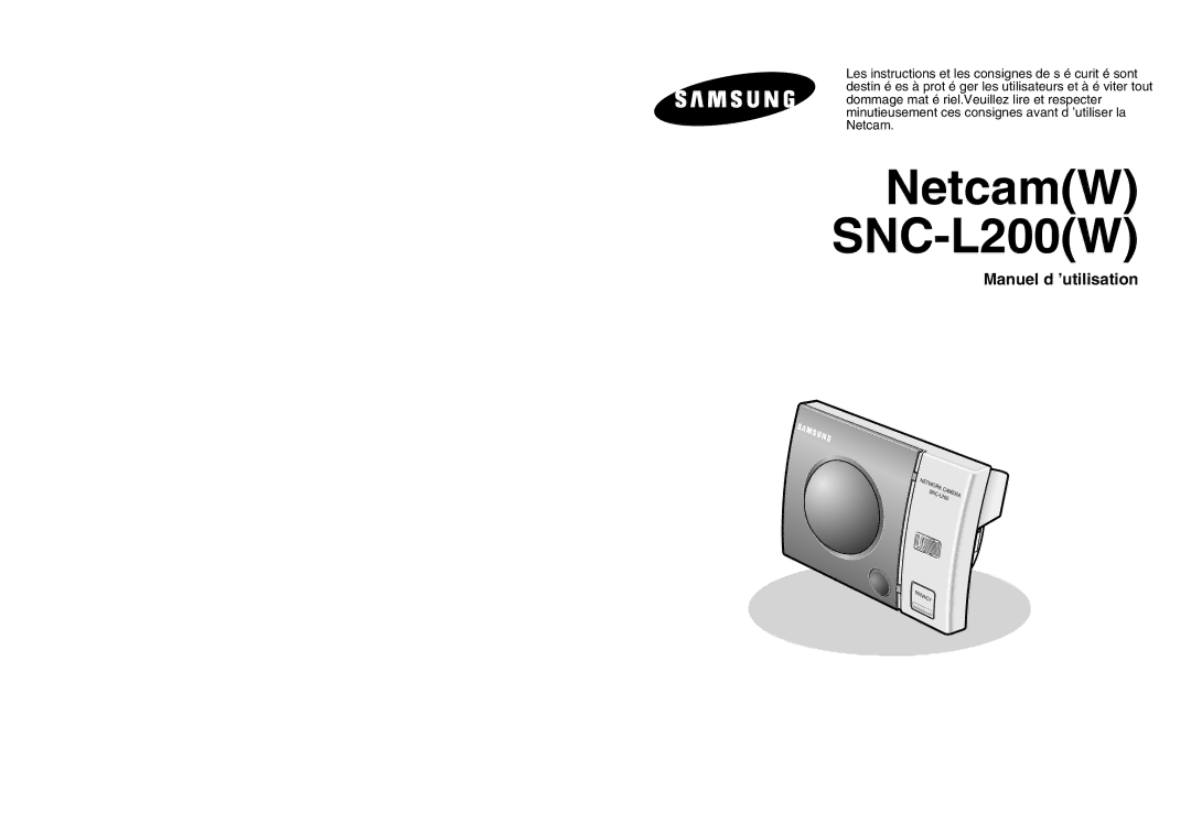 Samsung SNC-L200P manual NetcamW SNC-L200W 