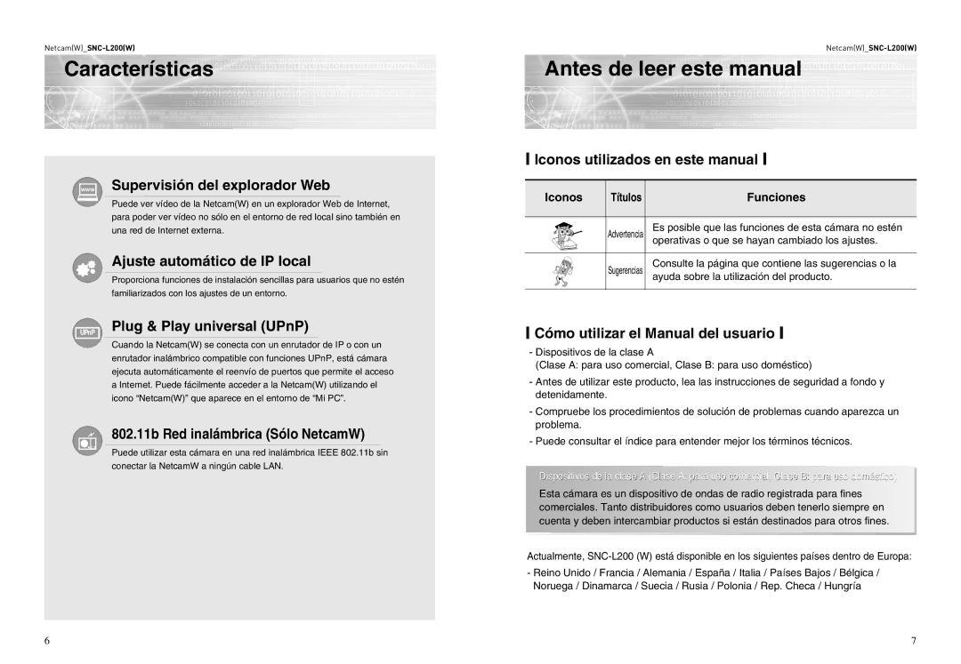 Samsung SNC-L200P Antes de leer este manual 