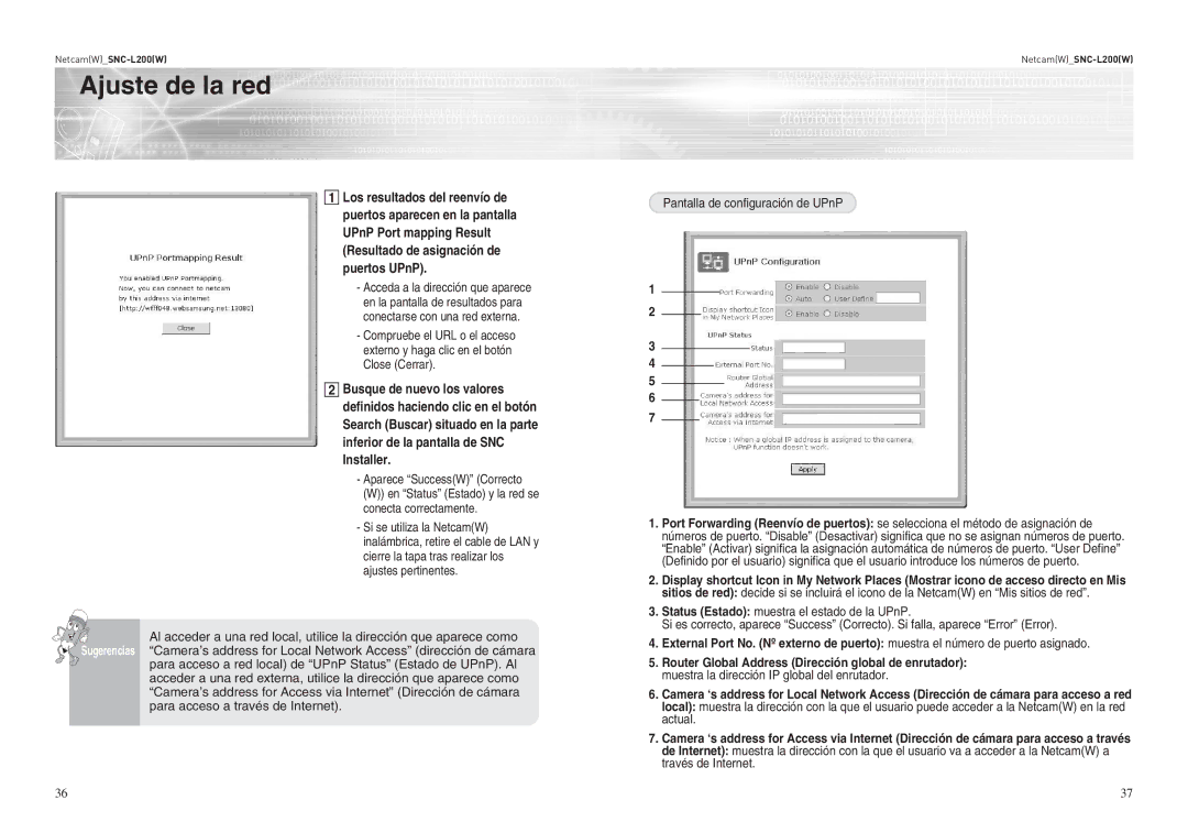 Samsung SNC-L200P manual Ajuste de la red 