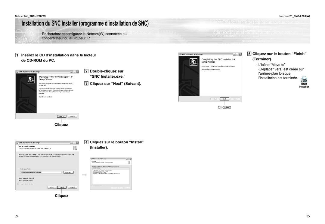 Samsung SNC-L200P manual Cliquez 