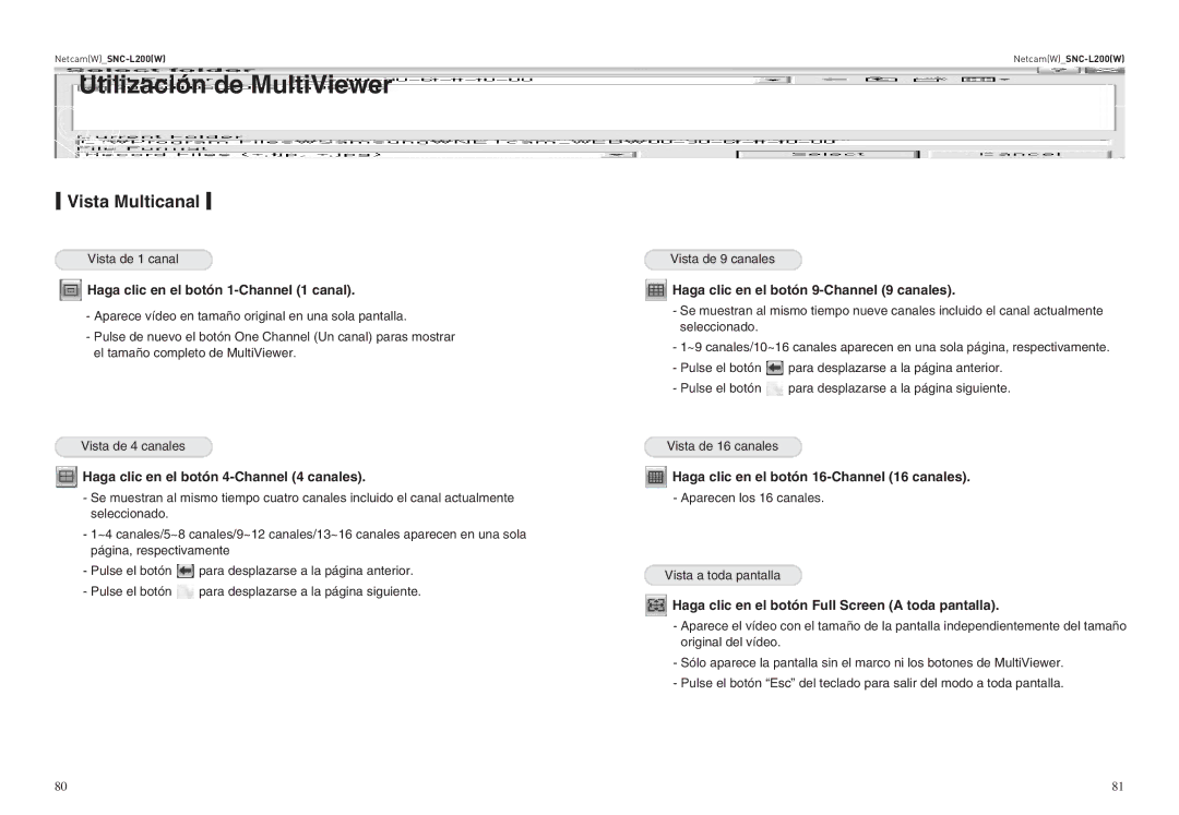 Samsung SNC-L200P manual Vista Multicanal 