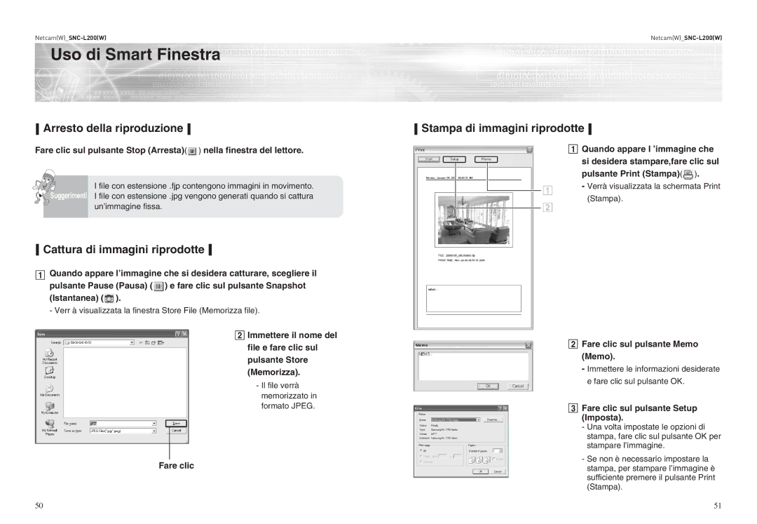 Samsung SNC-L200P manual Arresto della riproduzione, Cattura di immagini riprodotte, Stampa di immagini riprodotte 