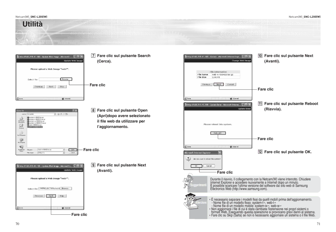 Samsung SNC-L200P manual Attenzione 