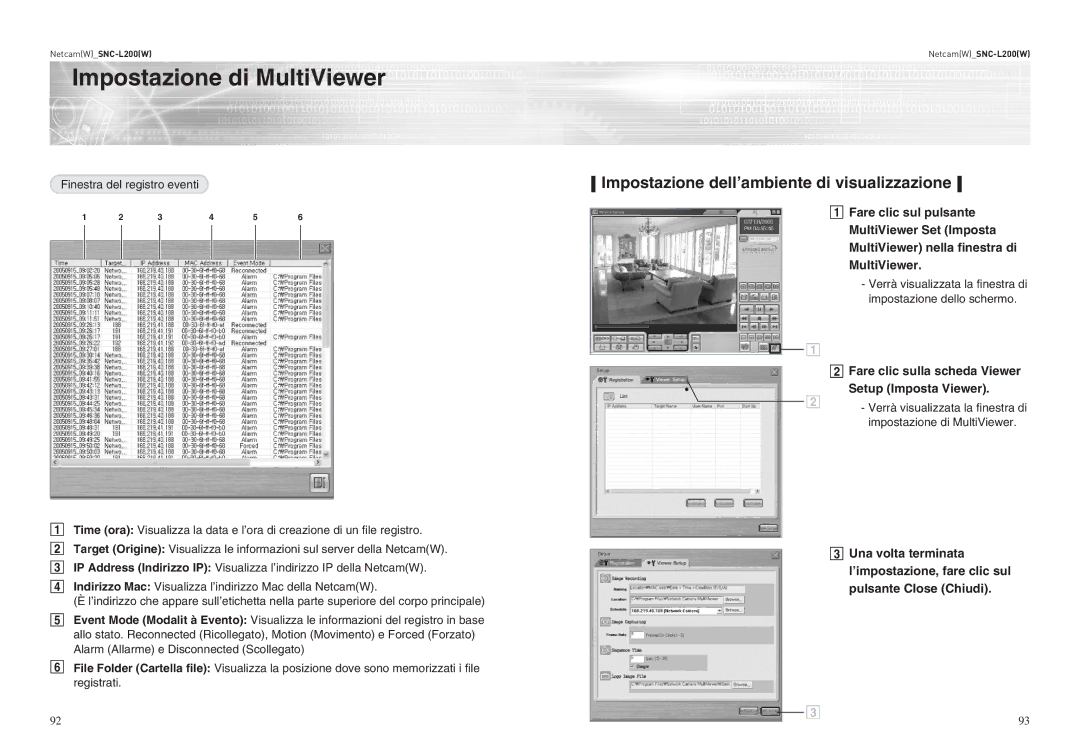 Samsung SNC-L200P manual Impostazione di MultiViewer, Impostazione dell’ambiente di visualizzazione 